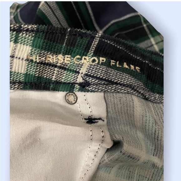American Eagle Outfitters corduroy high rise boot cut fringe plaid plus 24 retro - Picture 10 of 11